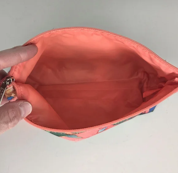 Lulu + Clinique Tropical Colorful Floral Cosmetic Pouch Makeup Bag - Picture 2 of 12